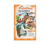 Pracht Creatives Hobby Royal & LangnickelGatti da Dipingere con I Numeri, Set di 3 Colori e Pennelli, per Adulti e Bambini a Partire da 8 Anni