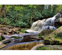 Pracht Creatives Hobby Set di Pittura con Diamanti, Quadro con Motivo Cascata e Accessori, Dimensioni Circa 35 x 25 cm, Set da dipingere con Pietre Glitterate per Bambini a Partire dai 5 Anni di età