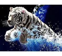 Pracht Creatives Hobby Set di Pittura con Diamanti, Quadro con Motivo Tigre e Accessori, Dimensioni Circa 35 x 25 cm, Set per dipingere con Pietre Glitterate per Bambini dai 5 Anni in su