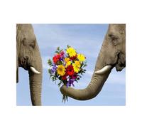 Pracht Creatives Hobby Set per dipingere con Diamanti, Quadro con Motivo di Elefanti con Fiori e Accessori, Set per dipingere con Pietre Glitterate, per Bambini dai 5 Anni in su