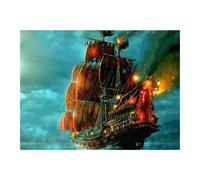 Pracht Creatives Hobby Set per dipingere con Diamanti, Quadro con Motivo di Nave Pirata e Accessori, Set per dipingere con Pietre Scintillanti, per Bambini a Partire dai 5 Anni di età