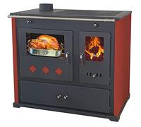 Pracktik Lux - Stufa a legna da 9,5 kW, colore: rosso