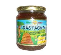 PRACONI - Vaso in vetro da 1000gr di Miele di 'Castagno'. Colore: scuro rossiccio - Sapore: caratteristico, un pò amarognolo. Produzione artigianale 100% italiana di alta qualità.