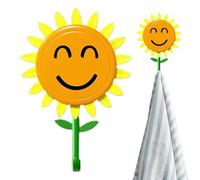 Practi - Gancio da parete a forma di girasole, in metallo, decorativo, appendiabiti, impermeabile, retrattile, design a girasole, per borse, asciugamani, vestiti, chiavi, casa, camera da, cucina