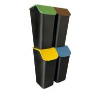 Practic Set di contenitori di segregazione, Pattumiere 4x35l, Nero, Bini 10103435