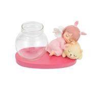 Practical Flower Vase Hydroponic Vase Tabletop Ornament Flower Container Pink Glass 1 Set