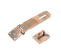 Practical Stainless Steel Padlock Hasp Household Burglar-proof Shed Latch 90 Degree Right Angle Door Buckle(Large-Flat Gold)