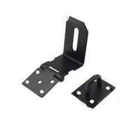 Practical Stainless Steel Padlock Hasp Household Burglar-proof Shed Latch 90 Degree Right Angle Door Buckle(Small-Flat Black)