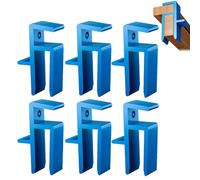 Practical Wardrobe Cabinet Board Clip, Universal Closing Fixed Clip Carpentry Tools for 15 20 mm Wardrobe, Removable Drawer Front Stay Clamps Attachment, For Home, Closet Doors (Blue, 6PCS)