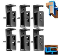 Practical Wardrobe Cabinet Board Clip, Universal Closing Fixed Clip Carpentry Tools for 15 20 mm Wardrobe, Removable Drawer Front Stay Clamps Attachment, For Home, Closet Doors (Black, 6PCS)