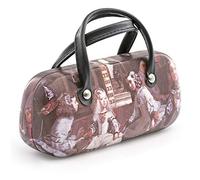 PracticDomus Astuccio rigido universale per occhiali con sistema di chiusura Flex e maniglie flessibili, Interno foderato in simil-velluto. Meninas II Design