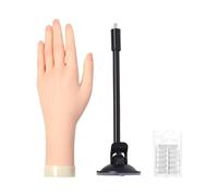 Practice Hand Model, Fake , Silicone Soft Finger Stand, Jelly Glue Suction Base, 10.24x2.17 inches, Flexible Realistic Texture, Ideal for Salon Demos, Student Use