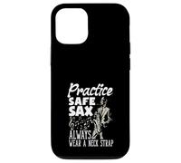 Practice Safe Sax Indossare Sempre Una Tracolla Divertente Sassofono Custodia per iPhone 12/12 Pro
