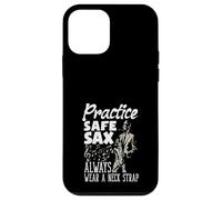Practice Safe Sax Indossare Sempre Una Tracolla Divertente Sassofono Custodia per iPhone 12 mini