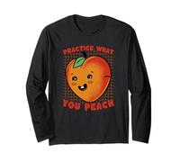 Practice What You Peach - Simpatico Gioco di Parole Maglia a Manica