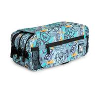 PracticOffice Astuccio portapenne triplo design con ampi scomparti interni con cerniera singola per materiale scolastico e viaggio, multicolore, Borse scolastiche