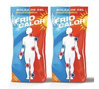 PRACTICOSA Borsa di Gel Freddo e Caldo Riutilizzabile. Borsa di Primo Soccorso per Congelatore o Microonde. Compressa Fredda-Calda per Lesioni, Traumi e Distorsioni. 13x27 Cm. 2 Unità