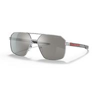 Prada 0PS 55WS Occhiali, Argento/Grigio Chiaro, 60 Uomo