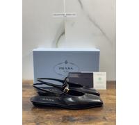 Prada Ballerine Sling Back In Pelle Liscia Nera Icon Prada Donna 38