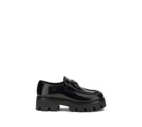 Prada Black Calf Leather Bos Taurus Platform Loafers - EU38.5/US8.5