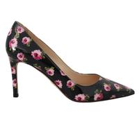 Prada Black Leather Floral Heels Stilettos Pumps - EU39.5/US9