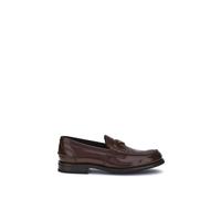 Prada Brown Calf Leather Bos Taurus Slip-On Loafers - EU39/US6