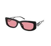 Prada Donna PR 14YS 1AB30L Occhiali da sole Acetato Nero Rosa Squadrata Normale