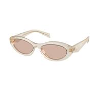Prada Donna PR 26ZS 12V4I2 Occhiali da sole Acetato Bianco Marrone Geometrica Normale