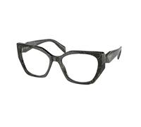 Prada Donna Prada PR 18WV 19D1O1 Montature da vista Acetato Nero Trasparente Geometrica Normale