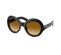 Prada Donna Prada PR D08SU 16K10X Occhiali da sole Acetato Nero Giallo Rotonda Normale Sfumato