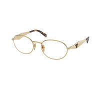 Prada Donna Prada PR D53VD 24J1O1 Montature da vista Metallo Oro Trasparente Rotonda Normale