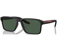 Prada Linea Rossa Uomo PS 05YS DG006U Occhiali da sole Iniettato Nero Verde Squadrata Normale