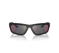 Prada Linea Rossa Ps 05zs Occhiali Da Sole Uomo Nero Rettangolari Rosso 59mm