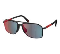 Prada Linea Rossa Ps B51s Occhiali Da Sole Uomo Nero Pilot Blu 56mm