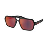 Prada Linea Rossa Uomo Prada Linea Rossa PS A06S DG008F Occhiali da sole Iniettato Nero Grigio Pilot Specchiate
