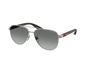 Prada Linea Rossa Uomo Prada Linea Rossa PS A52S 5AV3M1 Occhiali da sole Metallo Grigio Grigio Pilot Normale Sfumato