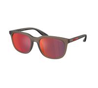 Prada Linea Rossa Uomo Prada Linea Rossa PS B09SU 29F21A Occhiali da sole Iniettato Marrone Grigio Pillow Specchiate