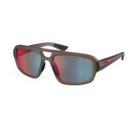 Prada Linea Rossa Uomo Prada Linea Rossa PS B11SU 29F21A Occhiali da sole Iniettato Marrone Rosso Geometrica Normale