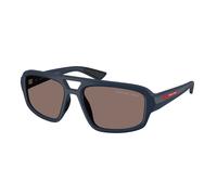 Prada Linea Rossa Uomo Prada Linea Rossa PS B11SU TFY05C Occhiali da sole Iniettato Blu Grigio Geometrica Polarizzata