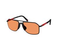 Prada Linea Rossa Uomo Prada Linea Rossa PS B51S 1BO90U Occhiali da sole Metallo Nero Arancione Pilot Normale