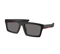 Prada Linea Rossa Uomo PS 02ZSU 1BO02G Occhiali da sole Nylon Nero Grigio Squadrata Polarizzata