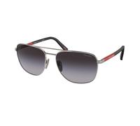 Prada Linea Rossa Uomo PS 54ZS 5AV09U Occhiali da sole Acciaio Grigio Grigio Rotonda Normale Sfumato