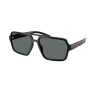 Prada Linea Rossa Uomo PS A06S 1AB02G Occhiali da sole Iniettato Nero Grigio Pilot Polarizzata