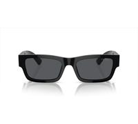 Prada Pr A03s Occhiali Da Sole Uomo Nero Rettangolari Blu 56mm