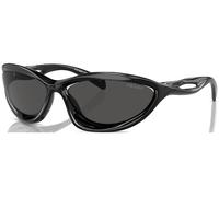 Prada Donna PR A23S 1AB5S0 Occhiali da sole Nylon Nero Grigio Cat Eye Normale