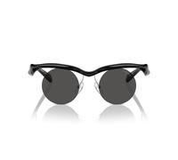 Prada Pr A24s Occhiali Da Sole Donna Nero Rotondo Grigio 43mm