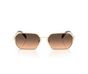 Prada Pr A51s Occhiali Da Sole Donna Oro Geometrico Marrone 58mm