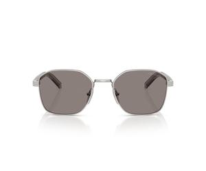 Prada Pr C50s Occhiali Da Sole Uomo Argento Geometrico Grigio 51mm