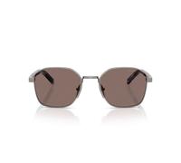 Prada Pr C50s Occhiali Da Sole Uomo Rutenio Geometrico Marrone 51mm Polarizzato