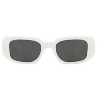 Prada Prada Pr 17ws Occhiali Da Sole Donna Bianco Geometrico Grigio 49mm